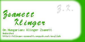 zsanett klinger business card